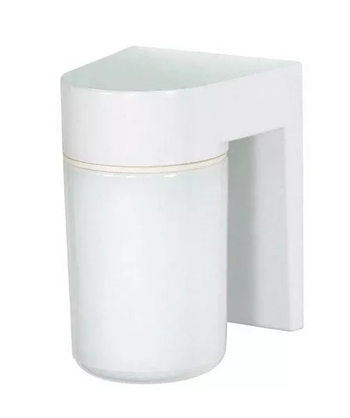 1 Light – 8″ – Utility, Wall Mount – With White Glass Cylinder
