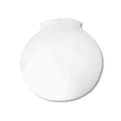 10 Inch Plastic Globe Plain Lip Opening White Acrylic