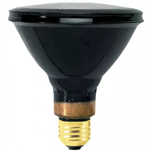 100 Watt – Mercury Vapor – PAR38 – Spot – Blacklight – AD Medium (E29) Skirt – H44GS-100 – Sylvania [ Discontinued ]100W Mercury Vapor