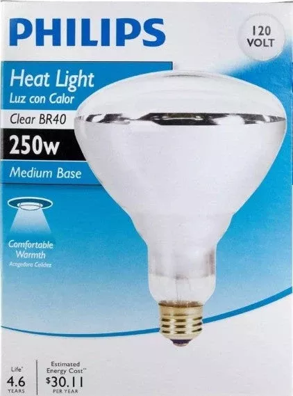 125BR40 IR/1 120V 4/1 TP HEAT LAMP 4/BOX PHILIPS 41675-0