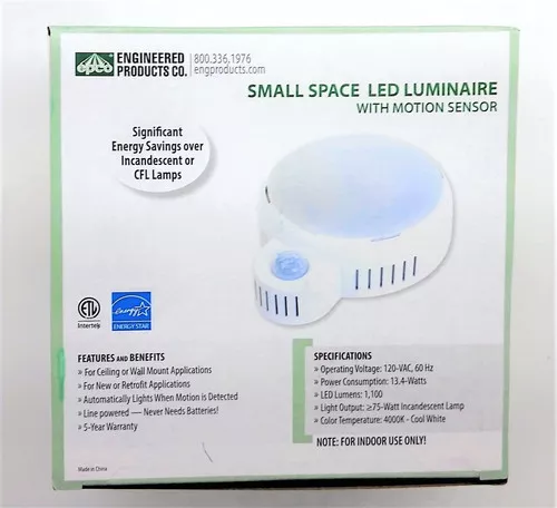 16550 Epco 13W 4000KSmall Round Motion Sensor LED Closet Ceiling Light Fixtur