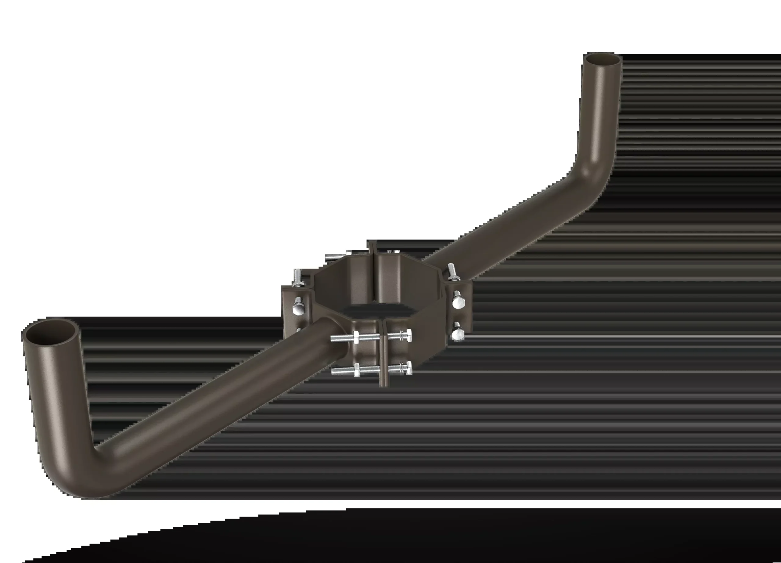2 Arm Wrap Around Bracket for Wood Pole, Fit for 7-10 inch Poles, Dark Bronze Color