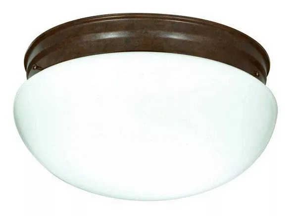 2 Light – 12″ – Flush Mount – Large White Mushroom