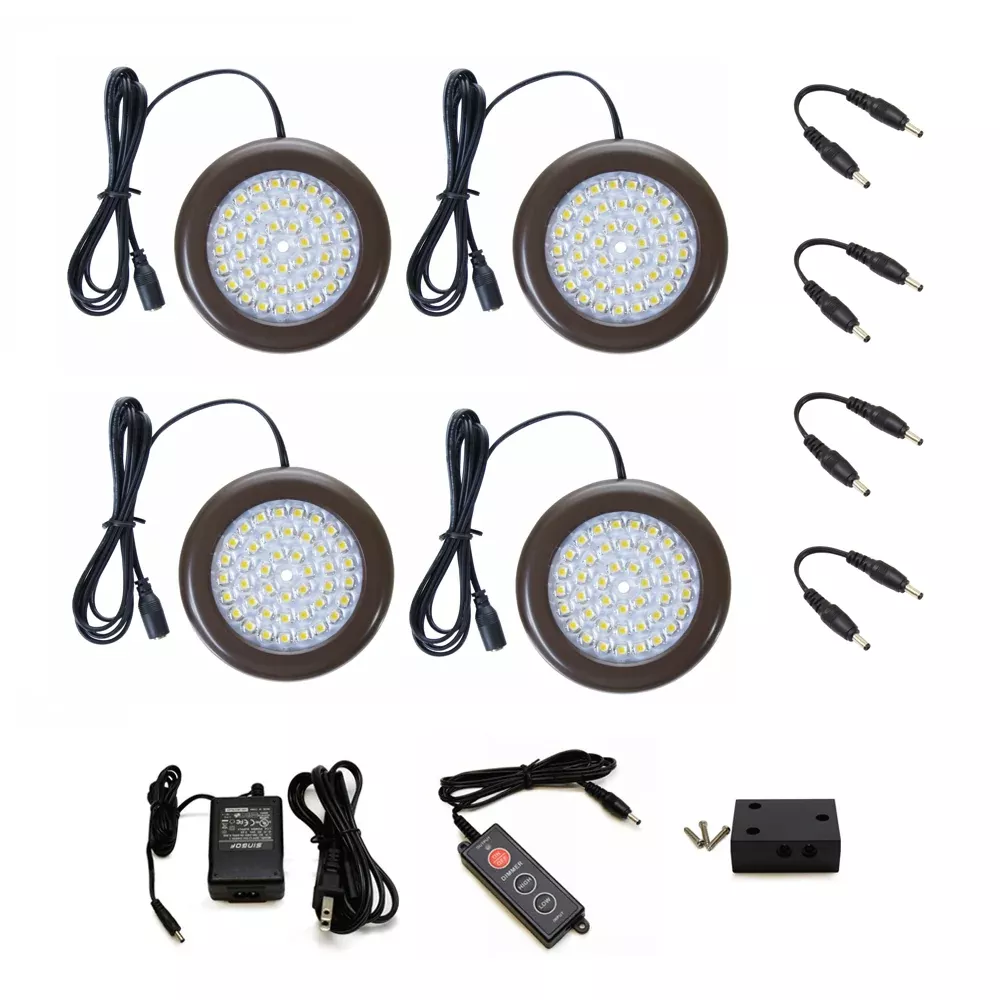 3.5 inch Cool White LED Puck Lights – Standard Kit (4 Pack)