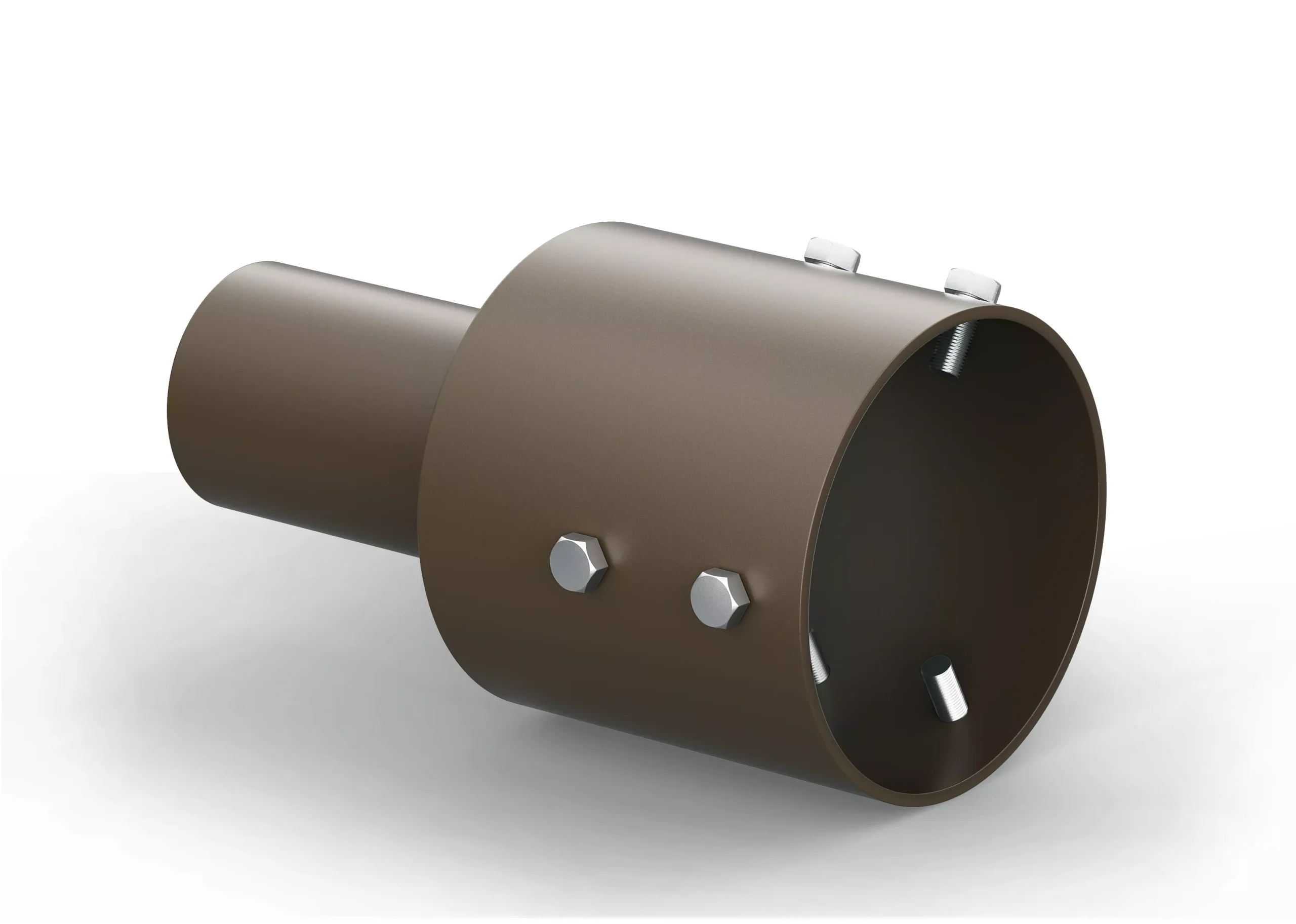 3″ Round Pole Mount With 2-3/8″ Vertical Tenon, Welding Tenon Reducer, fits 3” round pole, Dark Brone Color