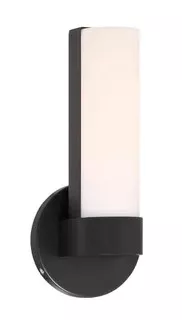 62-741 Bond Single LED Small Sconce with White Acrylic Lens – Aged Bronze Finish