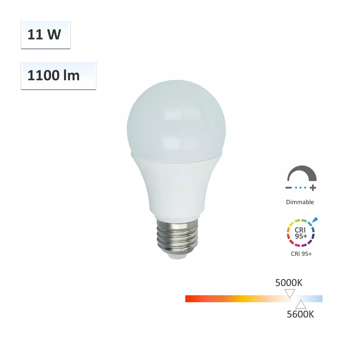 [Clearance Bundle] CRI-MAX™ CRI 95+ A19/A60 11W Dimmable LED Bulb 230V 5000K 5600K – 4pcs