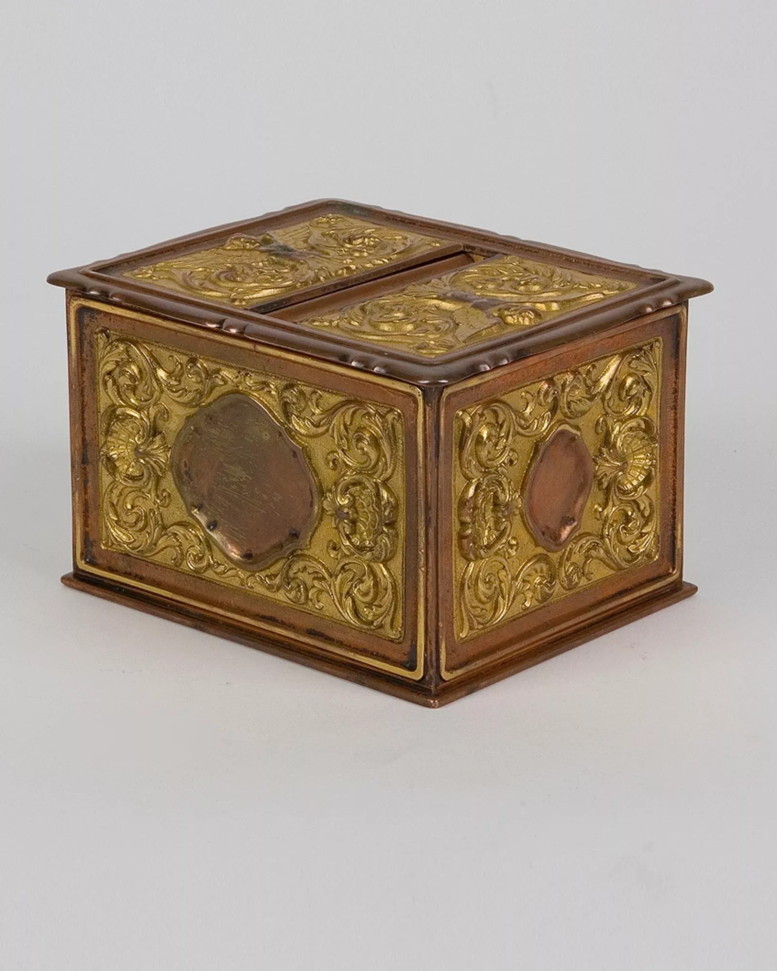 Copper and Gilt Cigarette Box by Sterling Bronze Co.