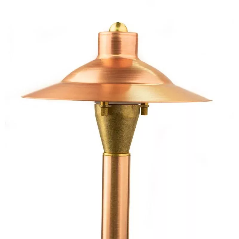 CopperMoon CM.715-20CG 12V JC Bi-Pin Copper 7.5″ Path Light Top, With 18″ Stem & Stake