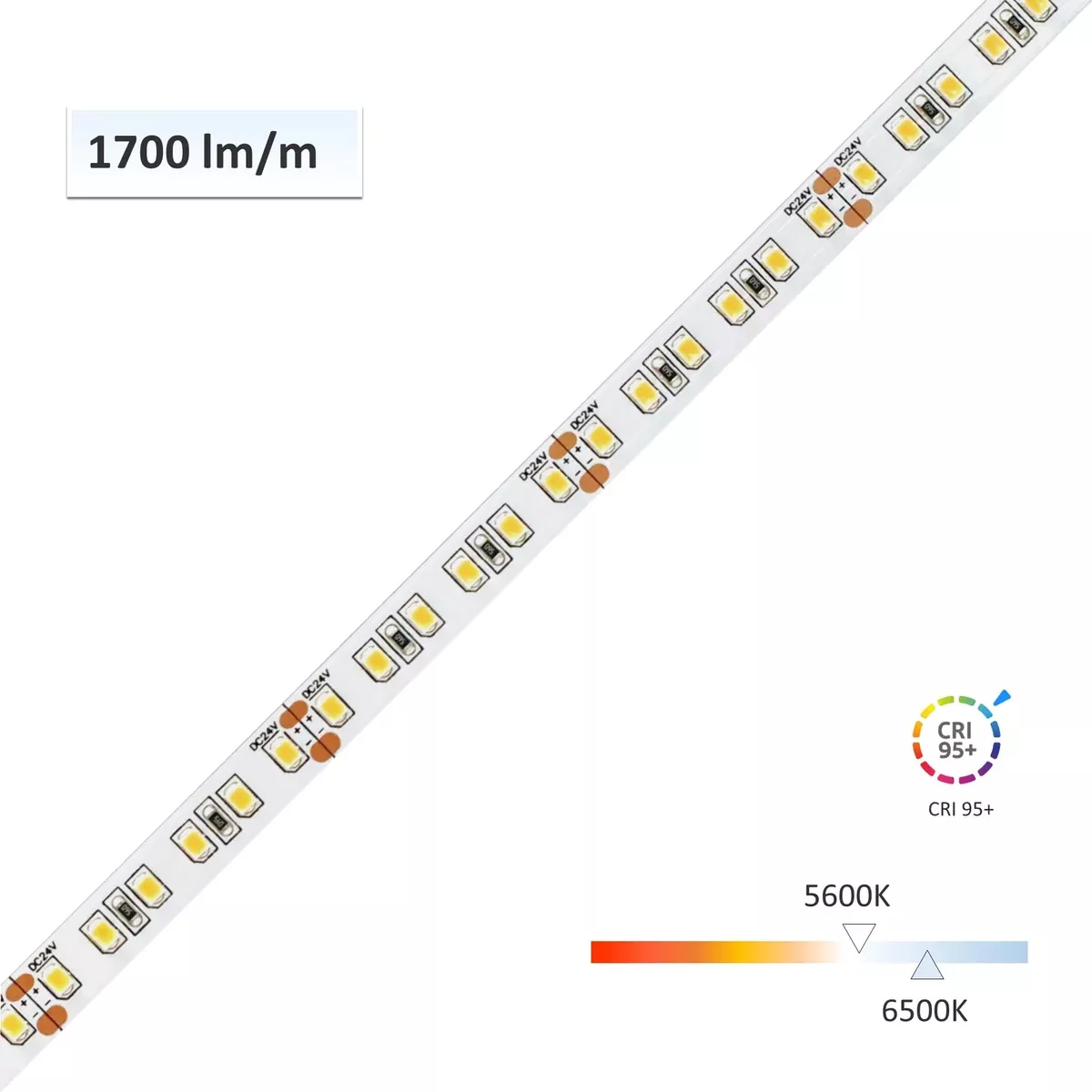 CRI-MAX™ CRI 95+ LED Flexible Strip 5600K 6500K- 5m/Reel