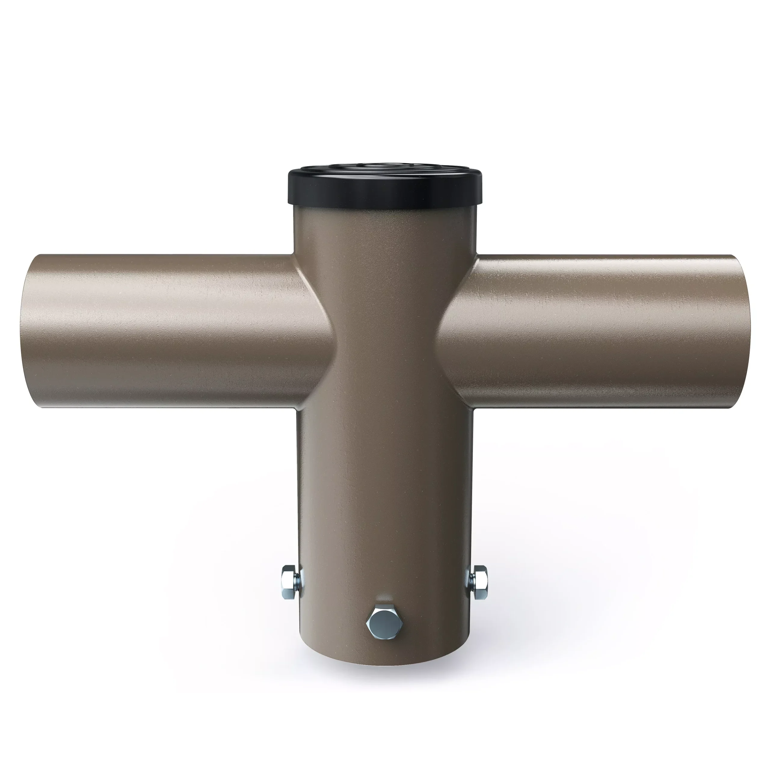 Double 180 Degree Horizontal Tenon Adapter with 2 3/8'' Horizontal Tenon, Fit for 60mm round pole, Dark Brone Color
