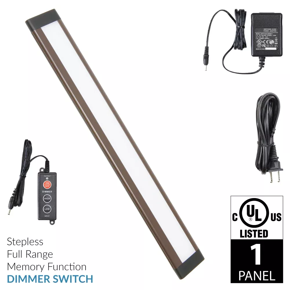 Dunn 12 Inch Warm White Modular LED Under Cabinet Lighting – Basic Kit (1 Panel)
