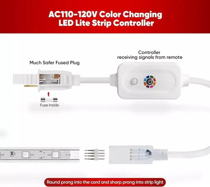 Extra Controller Kit for 110V 7x13mm RGB LED Strip Lights