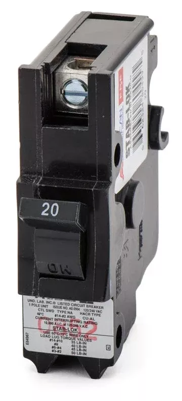 Federal Pacific NA20 20-Amp 1-Pole 120V Stab-Lok Circuit Breaker – New or Refurbished