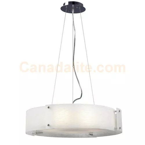 Galaxy-Lighting - Anroll Collections - 915044CH - 4-Light Pendant - Chrome with Frosted Textured Glass w/Frosted Bottom GlassANROLL