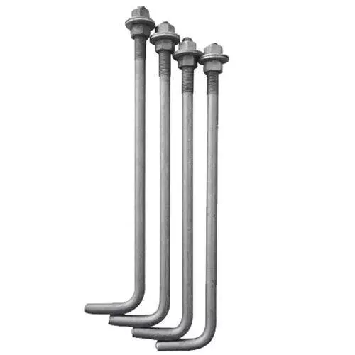 Galvanized Steel Anchor Bolts for Light Poles – Pre-drilled, Suitable for 30ft Poles