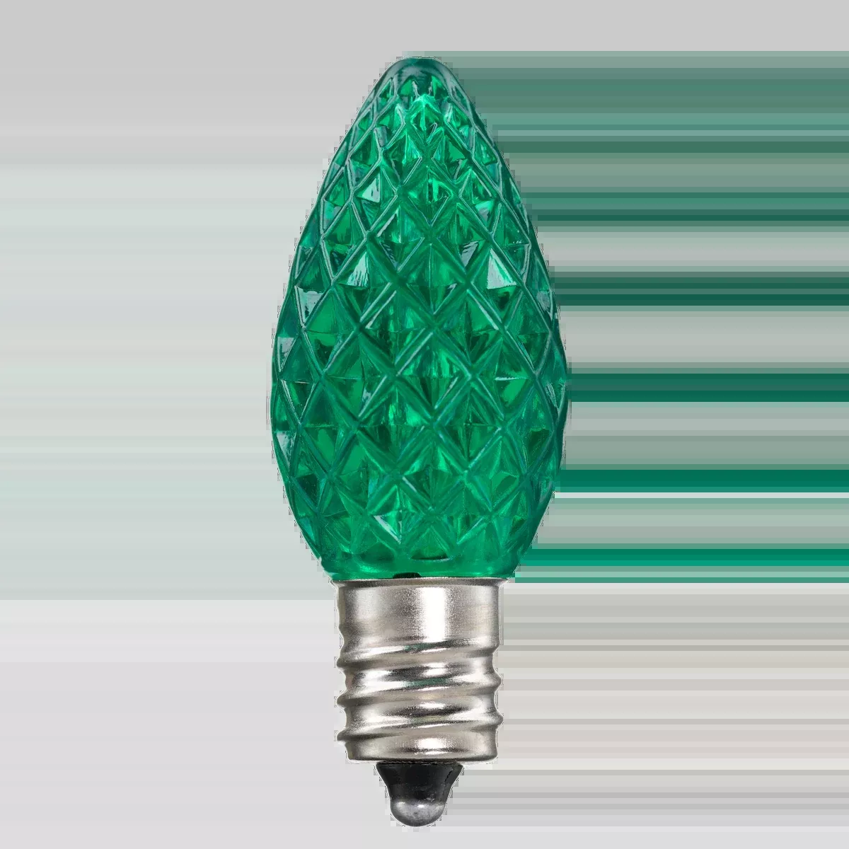 LED C7 Bulbs (Pack of 25) Green Faceted