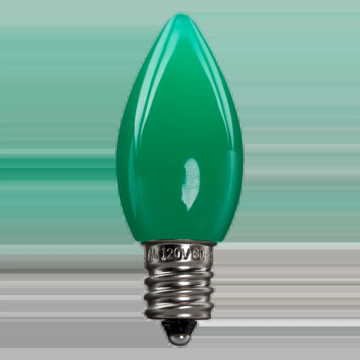 LED C7 Bulbs (Pack of 25) Green Smooth Ceramic