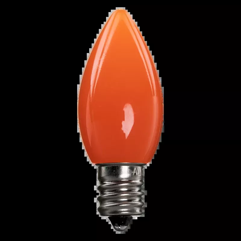 LED C7 Bulbs (Pack of 25) Orange Smooth Ceramic