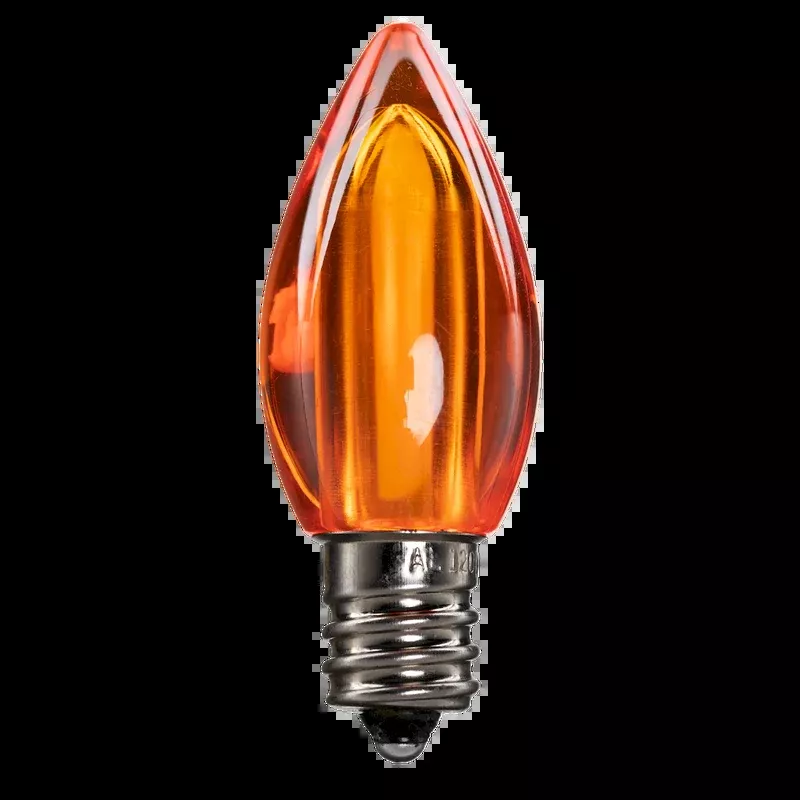 LED C7 Bulbs (Pack of 25) Orange Smooth Transparent