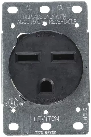 Leviton 800-5372-8K 30 Amp Flush Mount Dryer Receptacle