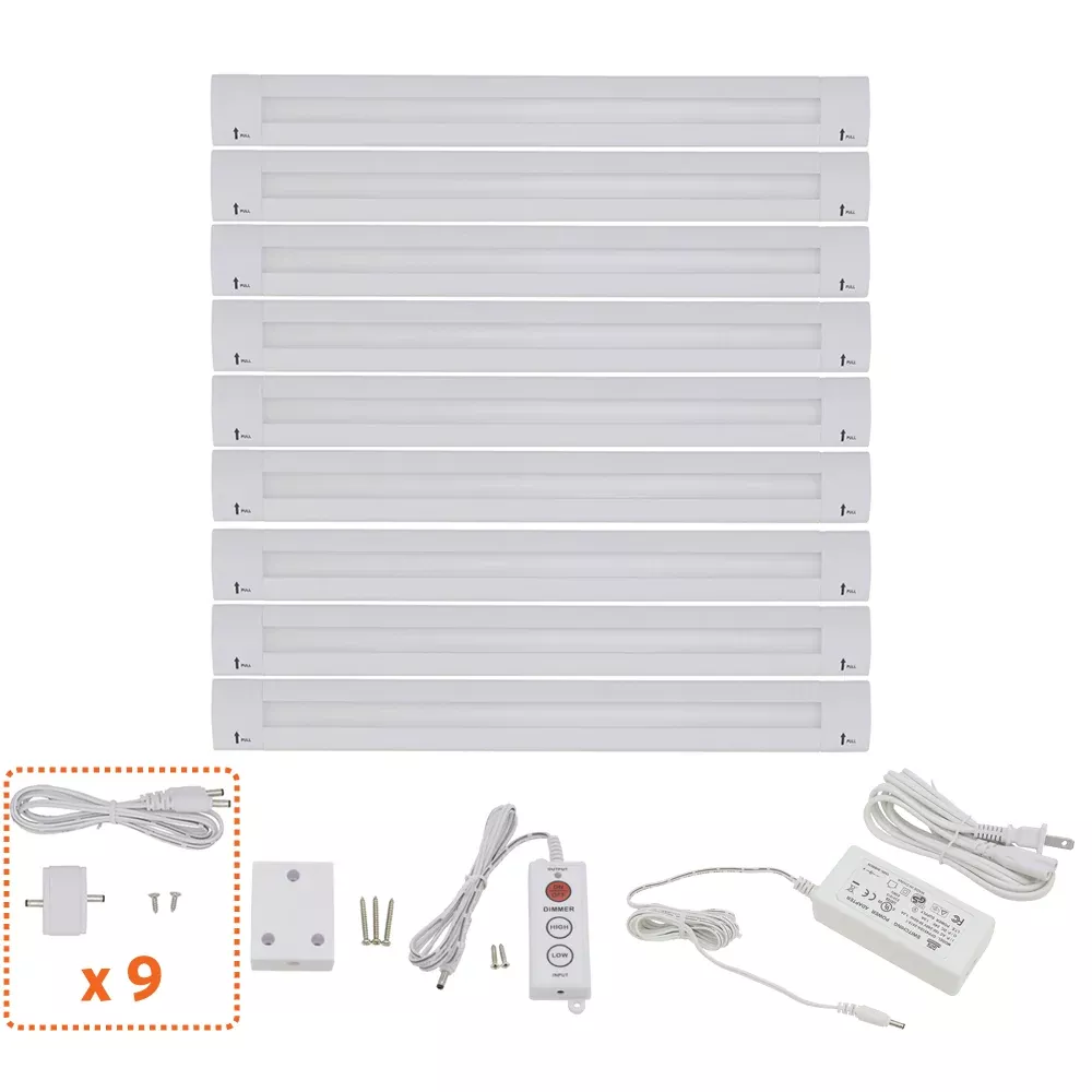 Lilium 12 Inch Cool White Modular LED Under Cabinet Lighting – Pro Kit (9 Panels)