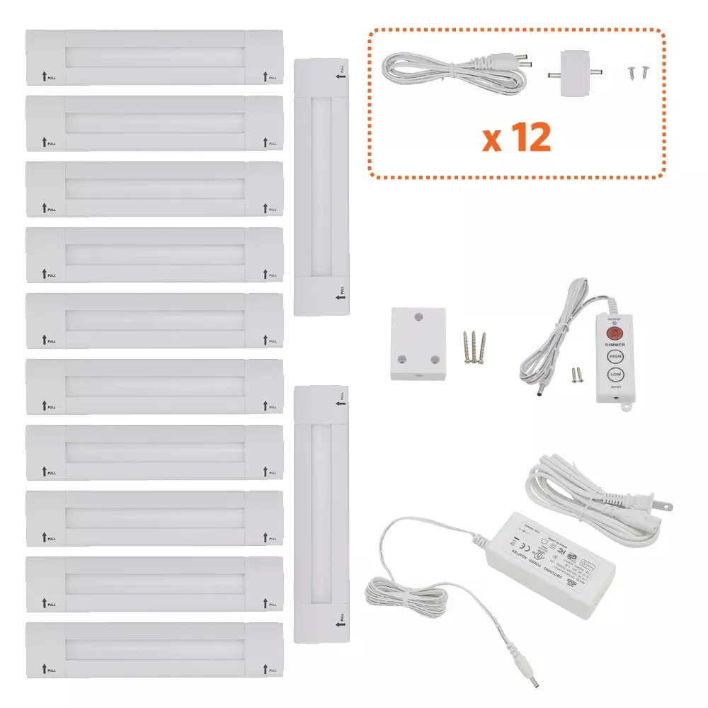 Lilium 6 Inch Warm White Modular LED Under Cabinet Lighting – Pro Kit (12 Panels)