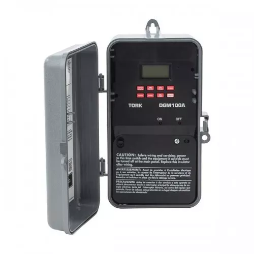 Nsi DGM100A 7 Day Digital Hol Mom 1CH 20A 120-277V SPDT7 Day Digital Timer with Holiday and Mommentary Output 1 Channel 20A 120-277V SPDT Indoor/Outdoor Plastic Enclosure Price For 1TORK Digital Time Switches