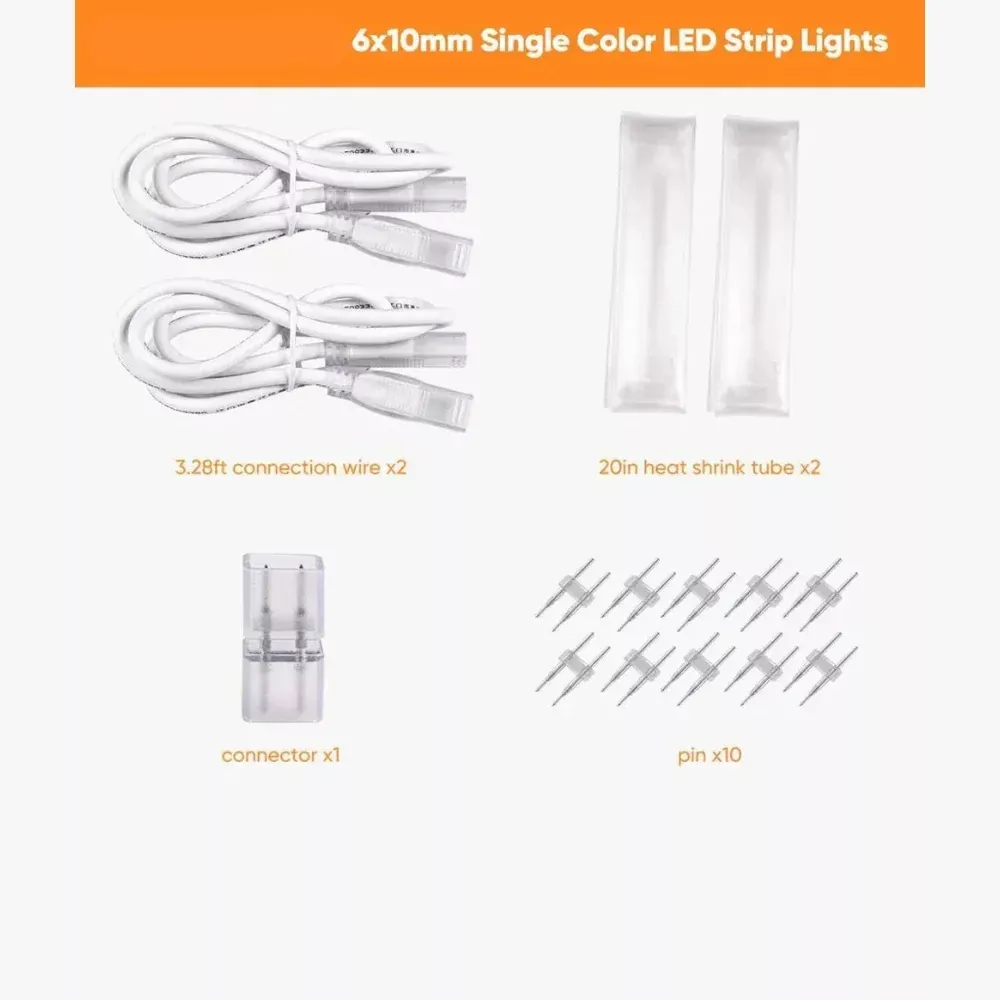 ProSelect 110V LED Strip Light Connector Kit (6x10mm)