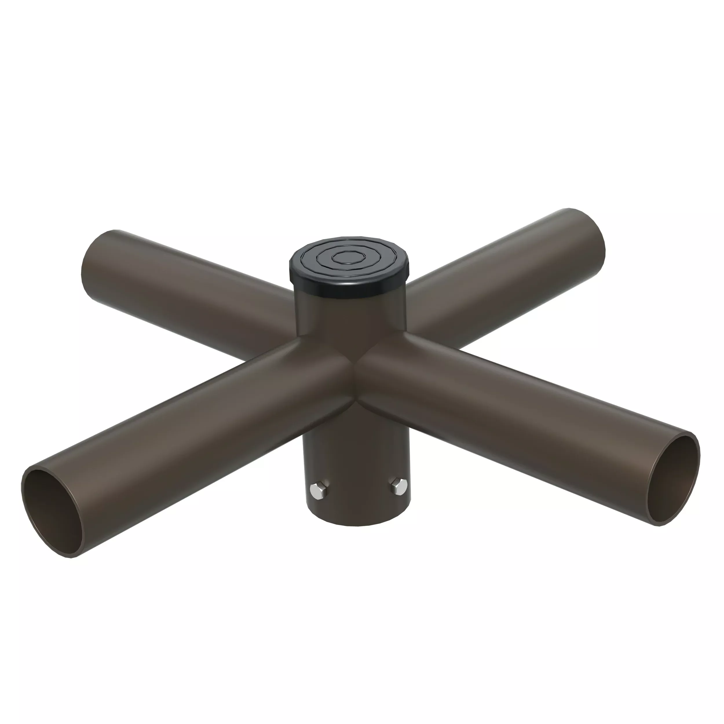 Quad Spoke Bracket 90° Arms, with 2 3/8” Horizontal Tenon, Fit for 2.36” round pole, Dark Bronze Color