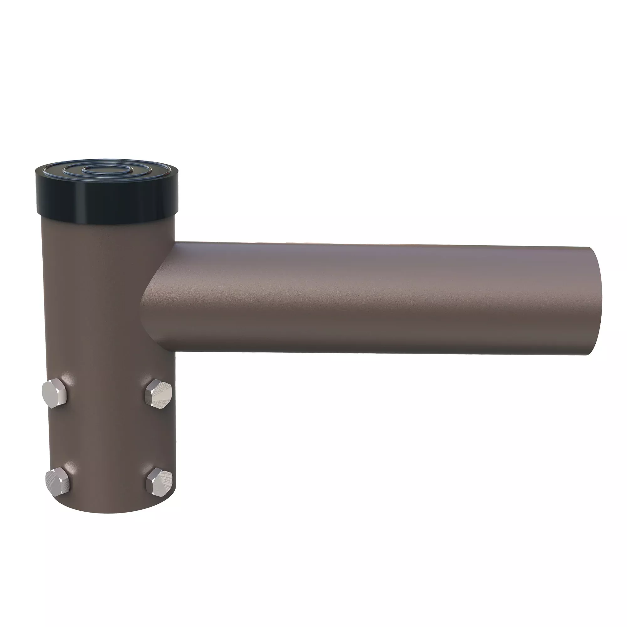 Single Spoke Bracket 90° Arms, with 2 3/8” Horizontal Tenon, Fit for 2.36” round pole, Dark Bronze Color
