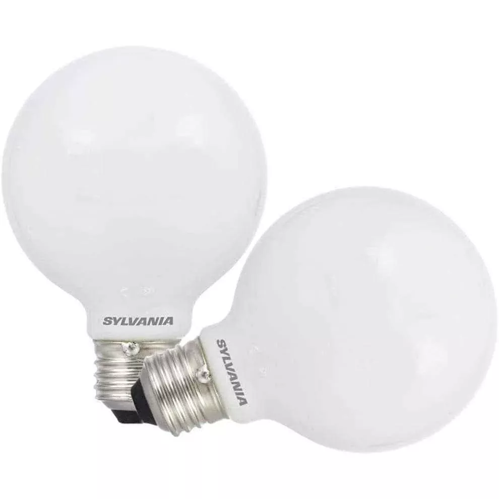 Sylvania LED6G25DIM950F13YTLRP2 6W 5000K G25 LED Globe (2pk)