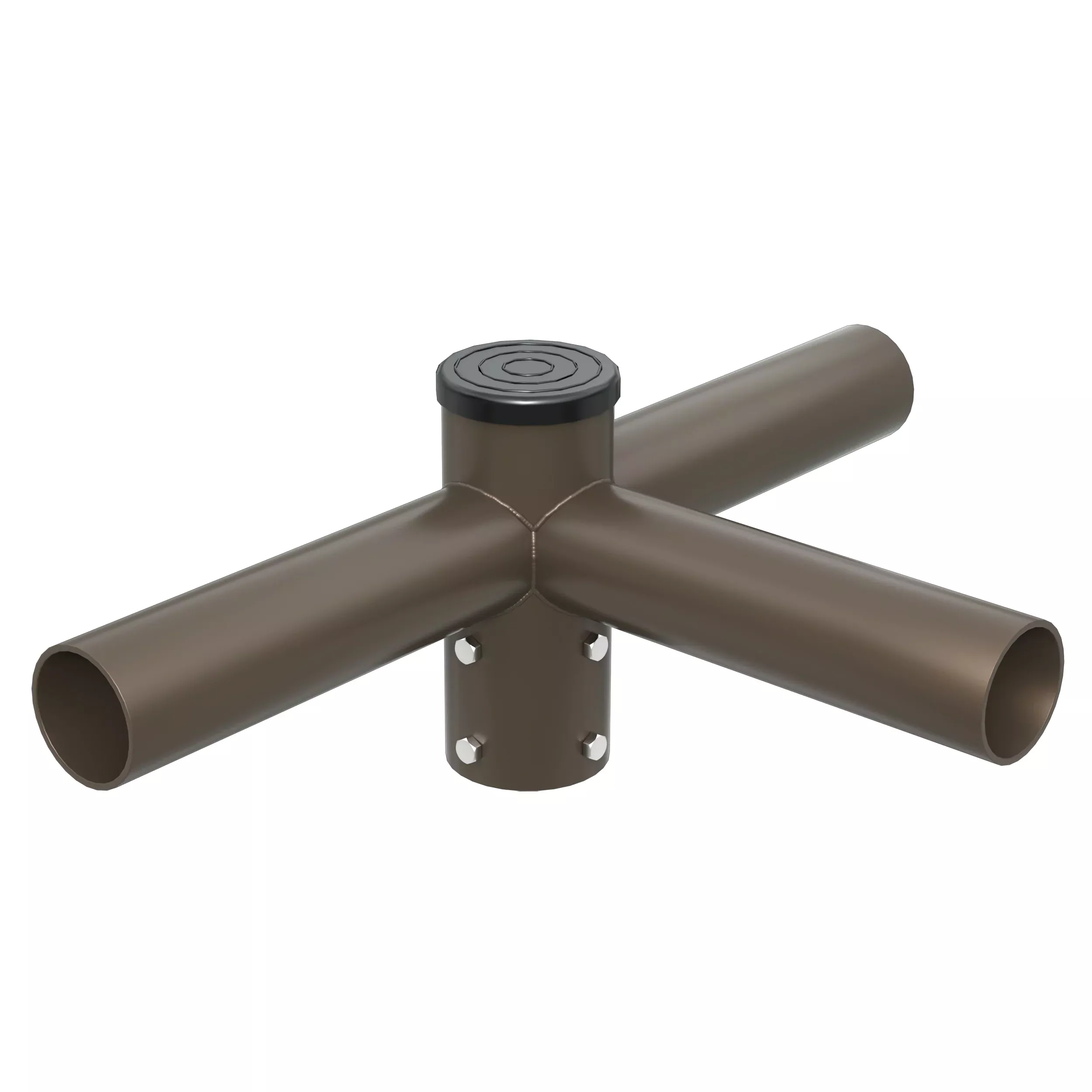 Triple Spoke Bracket 90° Arms, with 2 3/8” Horizontal Tenon, Fit for 2.36” round pole, Dark Brone Color