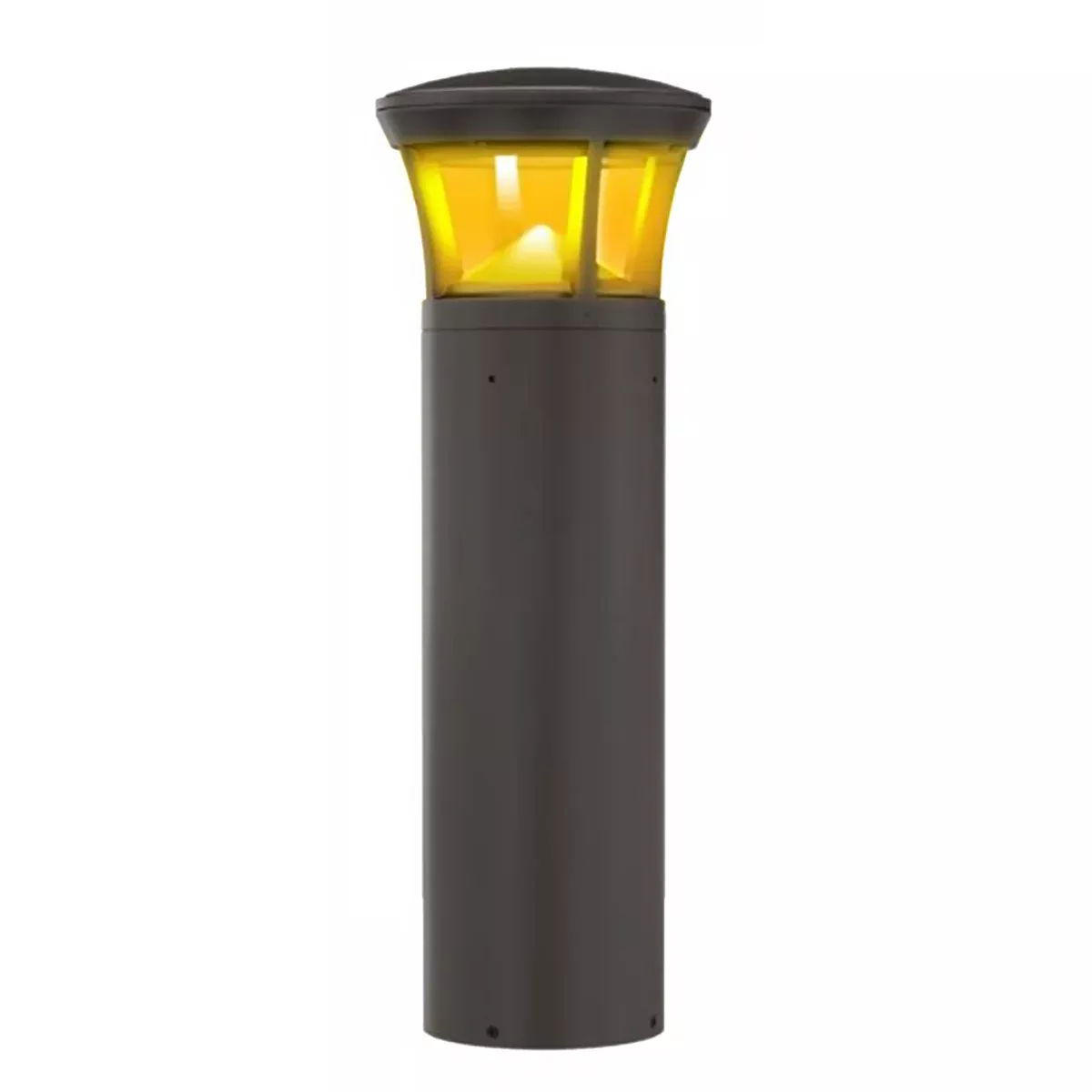 Turtle Friendly Amber LED Bollard – Dome Top – Selectable 24/15/12 Watt – 24 Inch – 120/277V – Bronze Finish