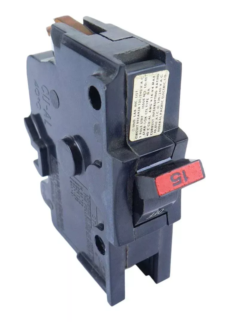 (USED) Federal Pacific NA1P15 1-Pole 15-Amp FPE Stab-lok Circuit Breaker
