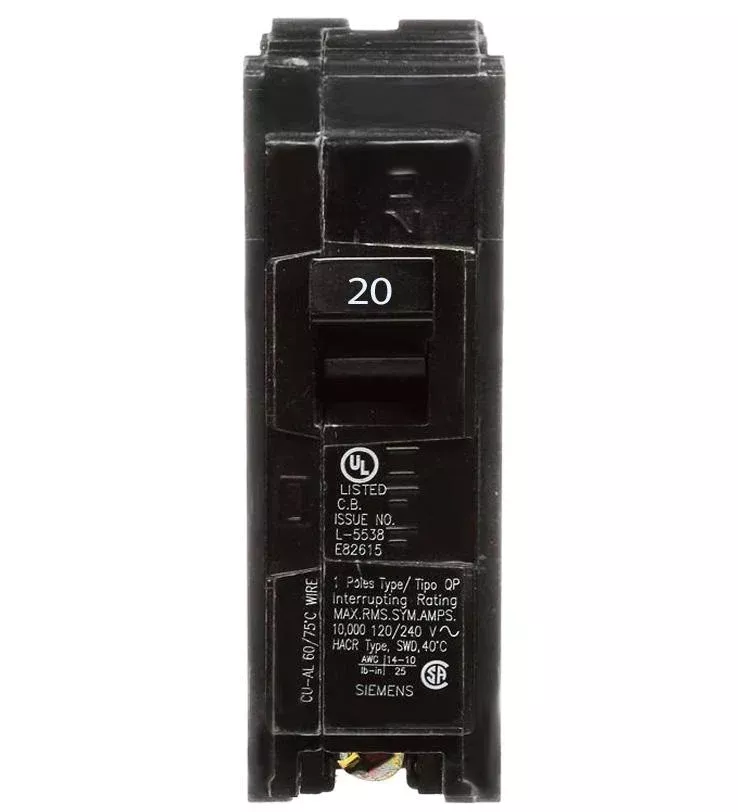 (USED) Siemens EQP120 20-Amp 1-Pole Type QP Circuit Breaker