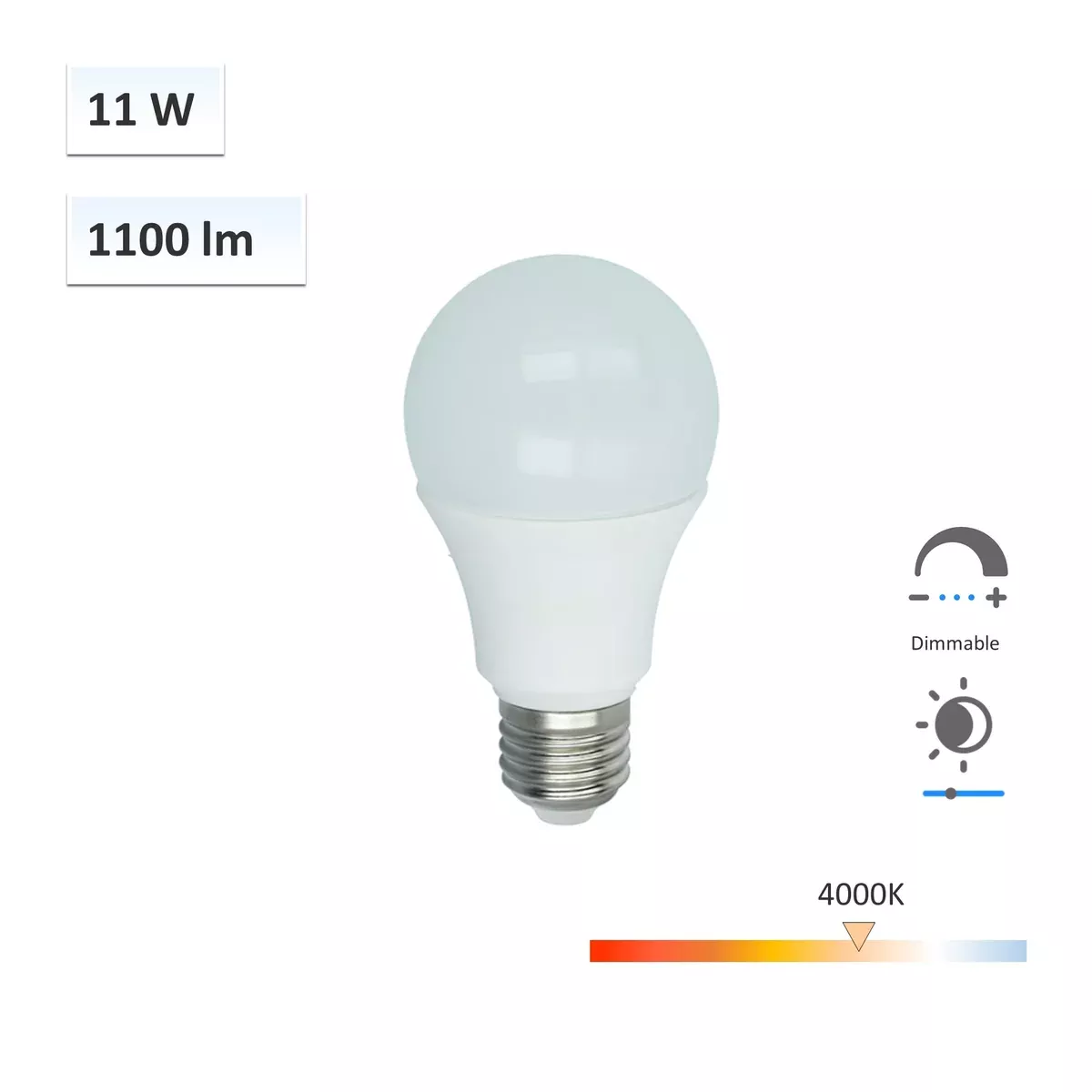 Well24™ Day A19/A60 Functional Lighting with Space Station Technology11W Dimmable Energy LED Bulb 4000K – 2pcs/4pcs