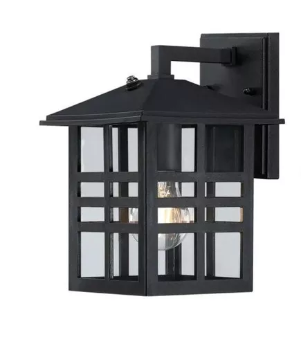Westinghouse 61231 Caliste 10.5″ Black Outdoor Wall Lantern Fixture w/Photoeye