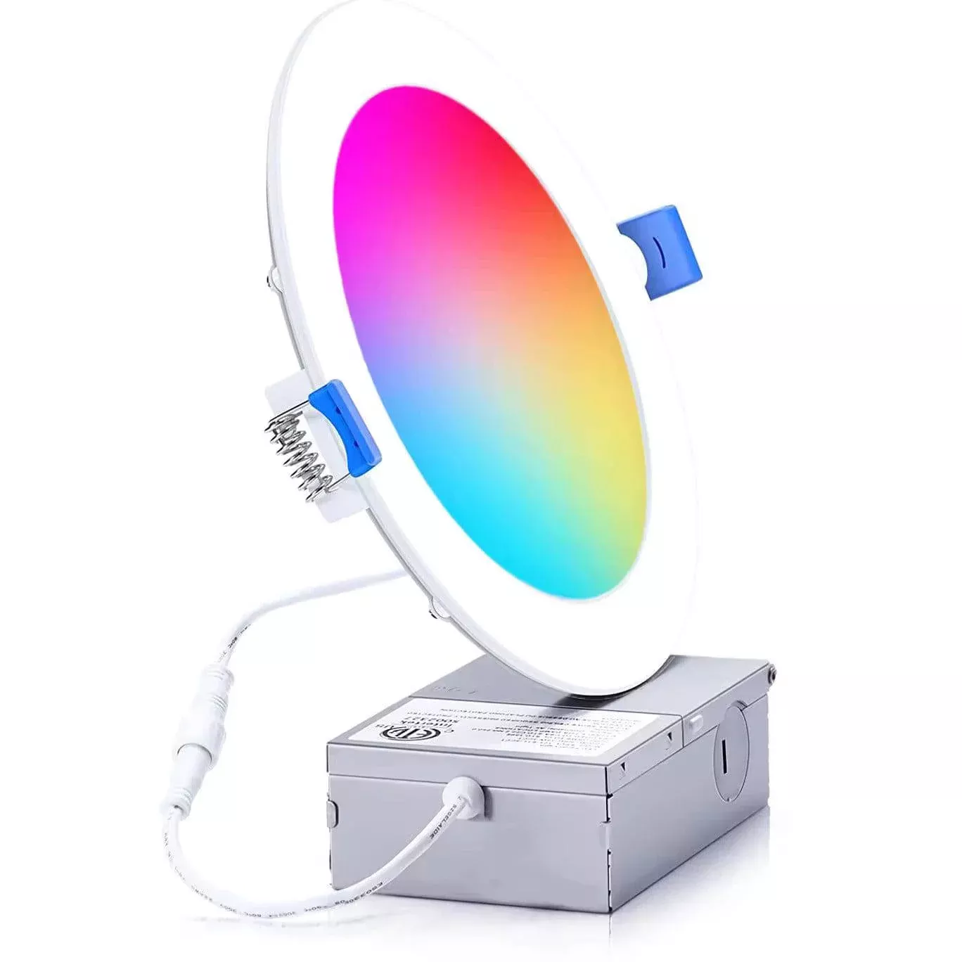 WIFI Smart LED Downlight with Junction Box, 4 Inch, 10W, RGB, 650 Lumens, 100-130 VAC