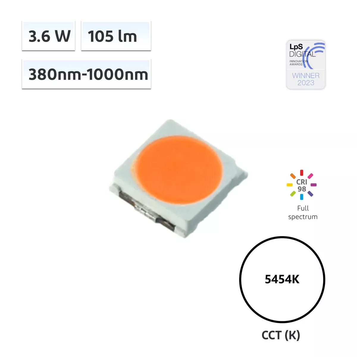 YUJILEDS CIE E 5454K SAI 95 3.6W LED SMD – 5050 – 10pcs