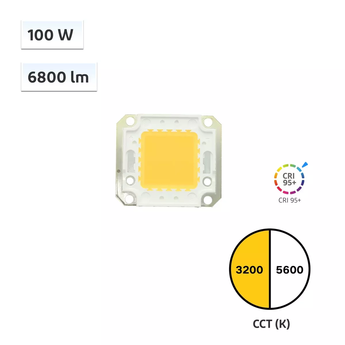 YUJILEDS CRI 95+ 100W COB LED 3200K 5600K – 400H – 2pcs