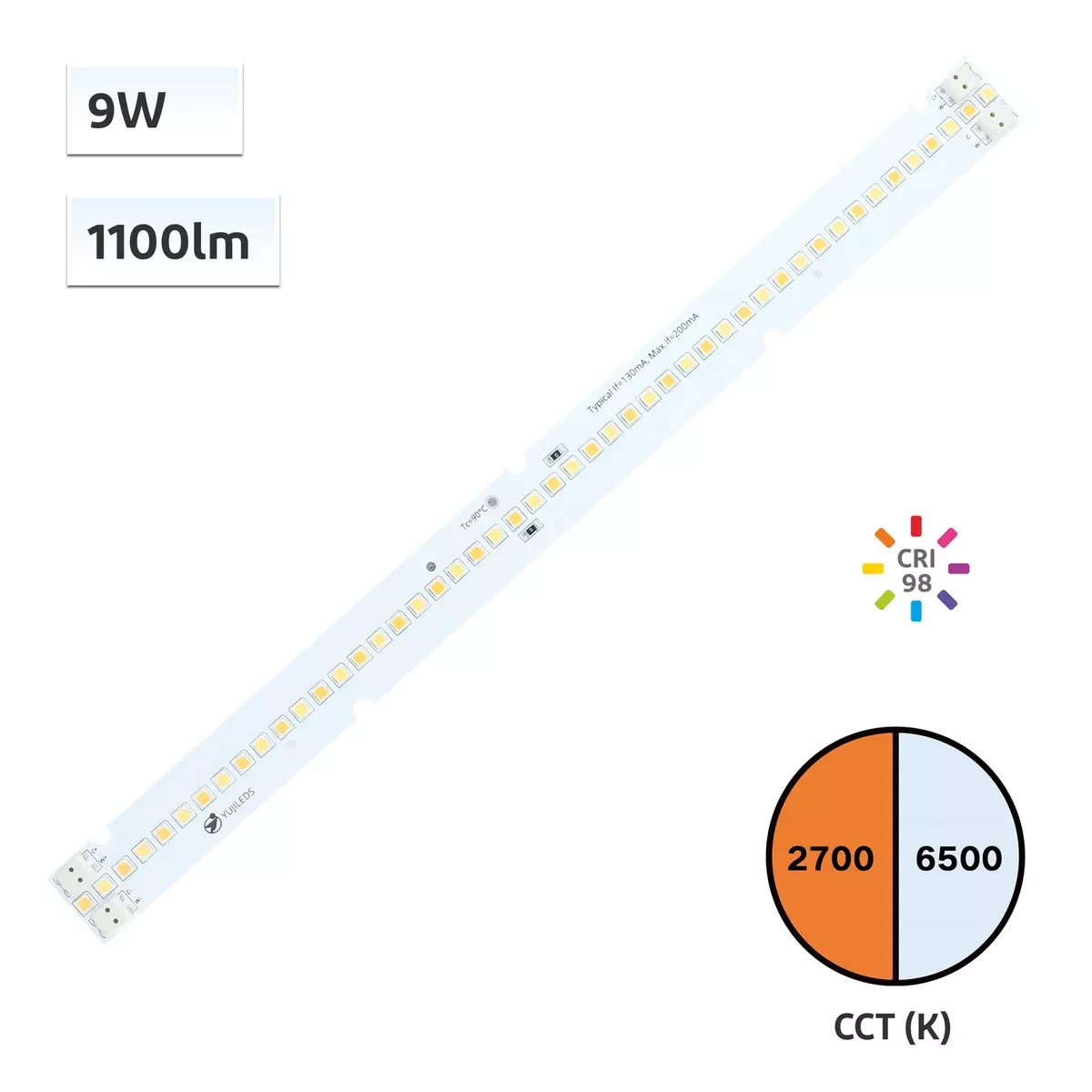YUJILEDS CRI 98 9W 3030 Tunable White Color Constant Current LED Linear Module – 10pcs